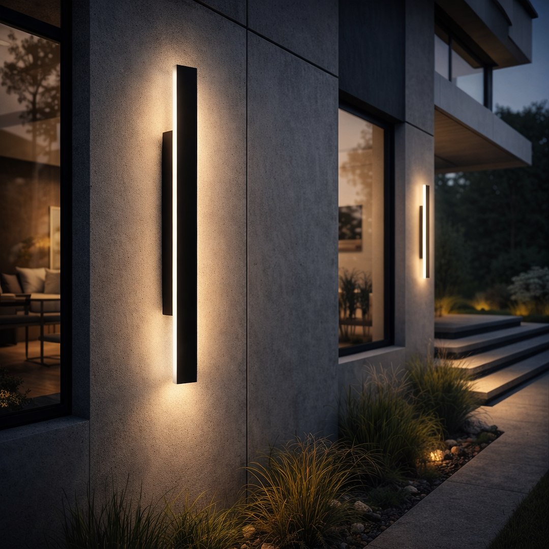 Wow II Black IP54 Outdoor Wall Light 60cm