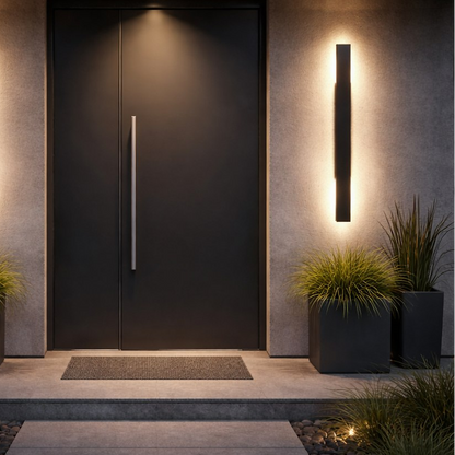 Wow II Black IP54 Outdoor Wall Light 60cm