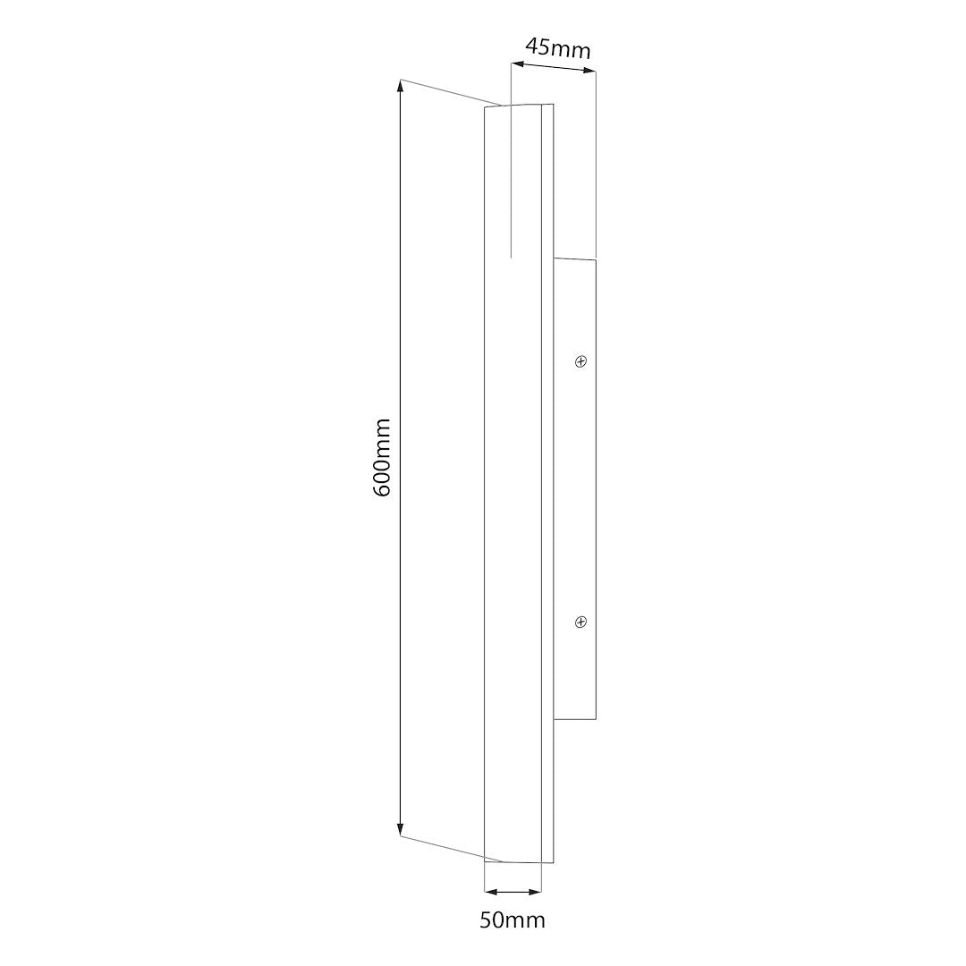 Wow II Black IP54 Outdoor Wall Light 60cm