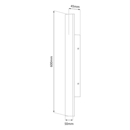 Wow II Black IP54 Outdoor Wall Light 60cm