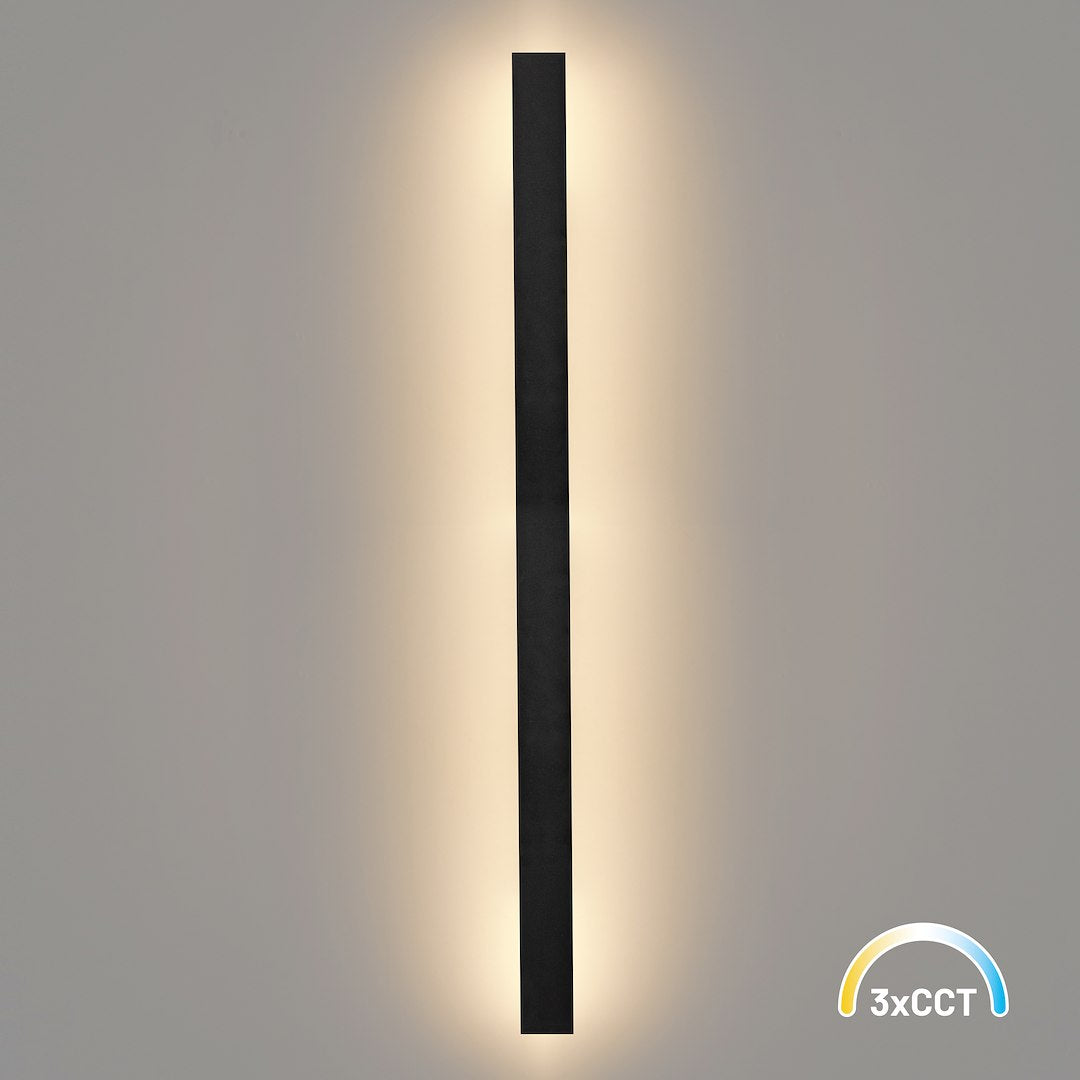 Wow II Black IP54 Outdoor Wall Light 120cm