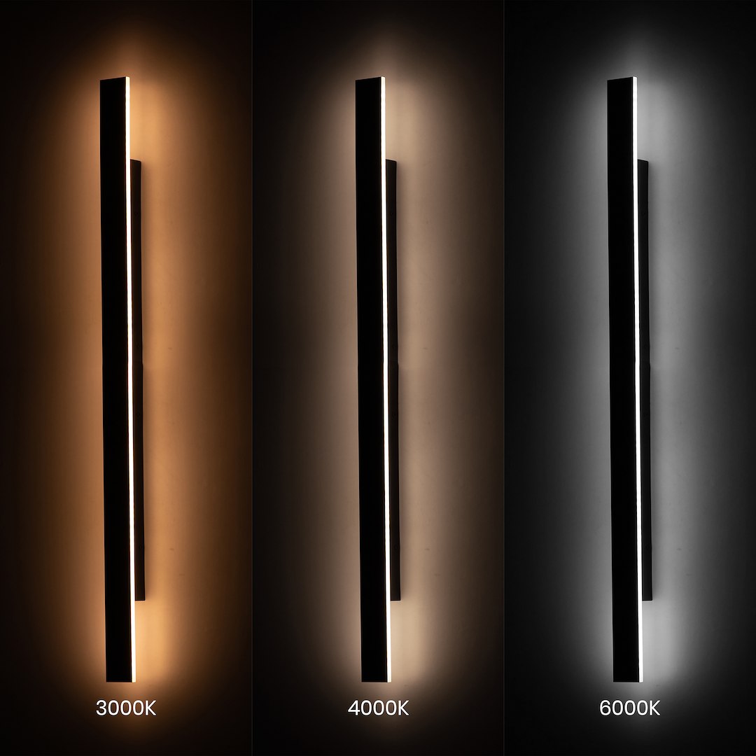 Wow II Black IP54 Outdoor Wall Light 120cm