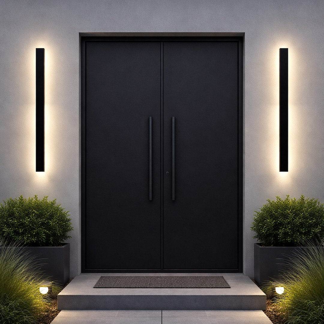 Wow II Black IP54 Outdoor Wall Light 120cm