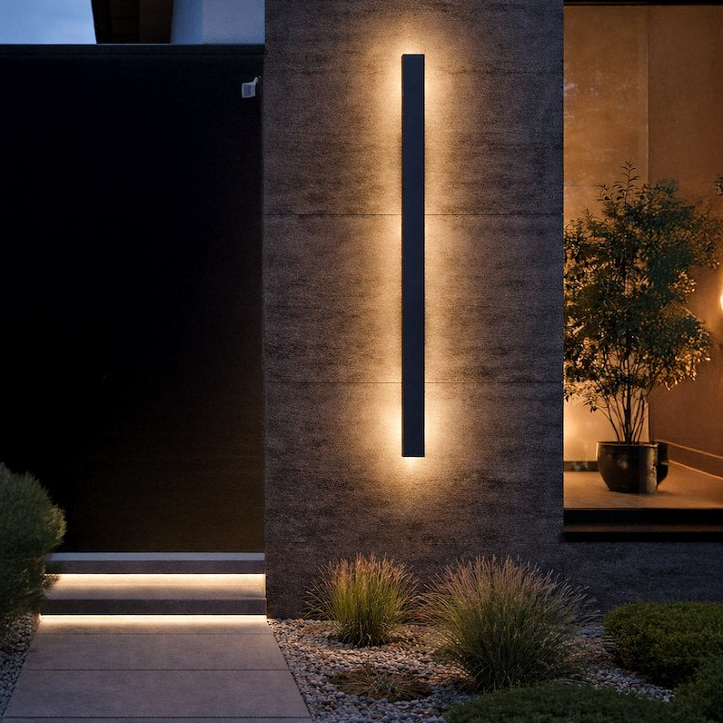 Wow II Black IP54 Outdoor Wall Light 120cm