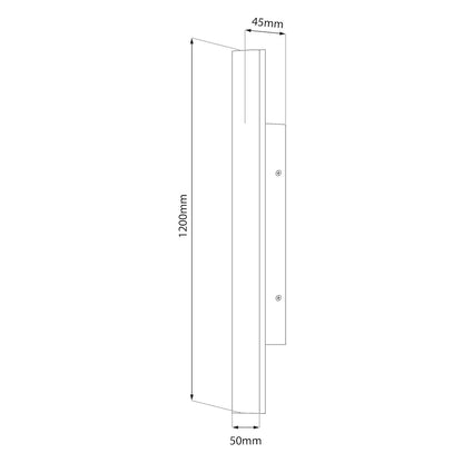 Wow II Black IP54 Outdoor Wall Light 120cm