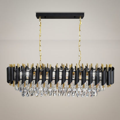 Cristal Black & Gold 10 Light Chandelier