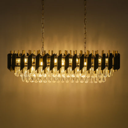 Cristal Black & Gold 10 Light Chandelier