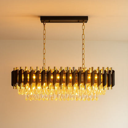Cristal Black & Gold 10 Light Chandelier