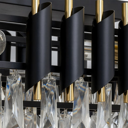 Cristal Black & Gold 10 Light Chandelier