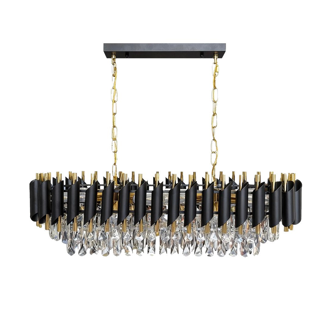 Cristal Black & Gold 10 Light Chandelier