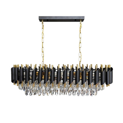 Cristal Black & Gold 10 Light Chandelier