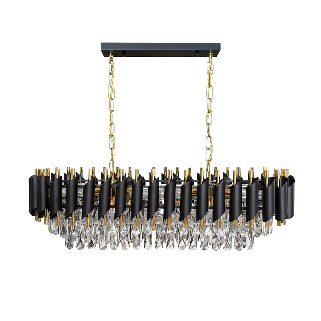 Cristal Black & Gold 10 Light Chandelier