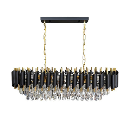 Cristal Black & Gold 10 Light Chandelier