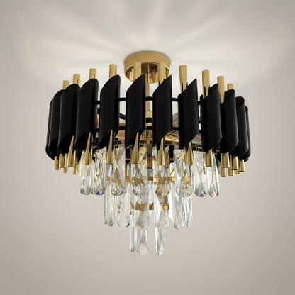 Cristal Black & Gold 5 Light Ceiling Light