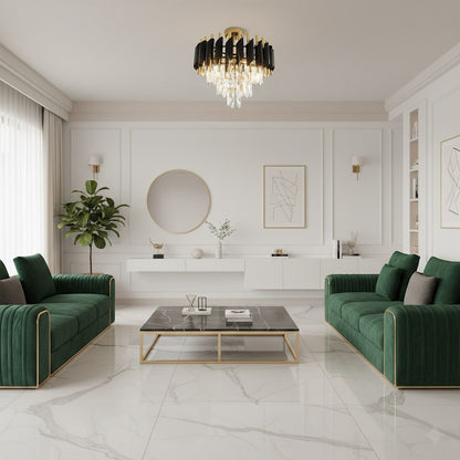Cristal Black & Gold 5 Light Ceiling Light