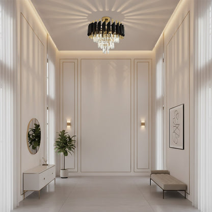 Cristal Black & Gold 5 Light Ceiling Light