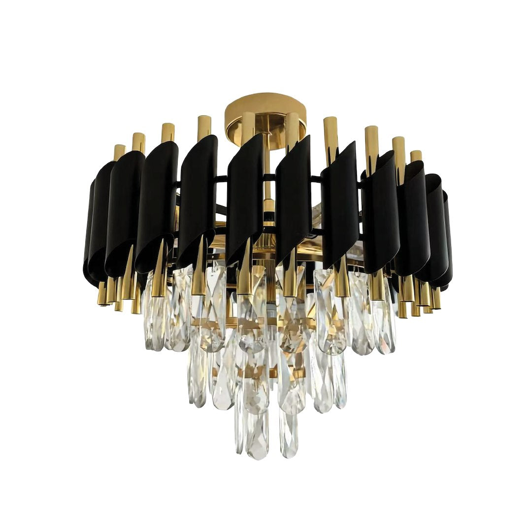 Cristal Black & Gold 5 Light Ceiling Light