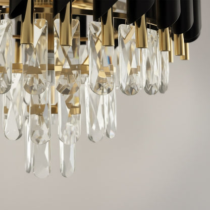 Cristal Black & Gold 7 Light Chandelier