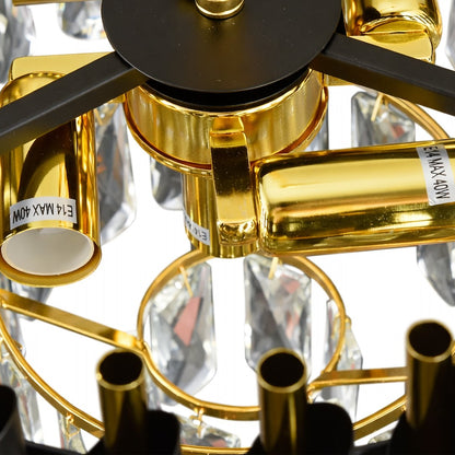 Cristal Black & Gold 7 Light Chandelier