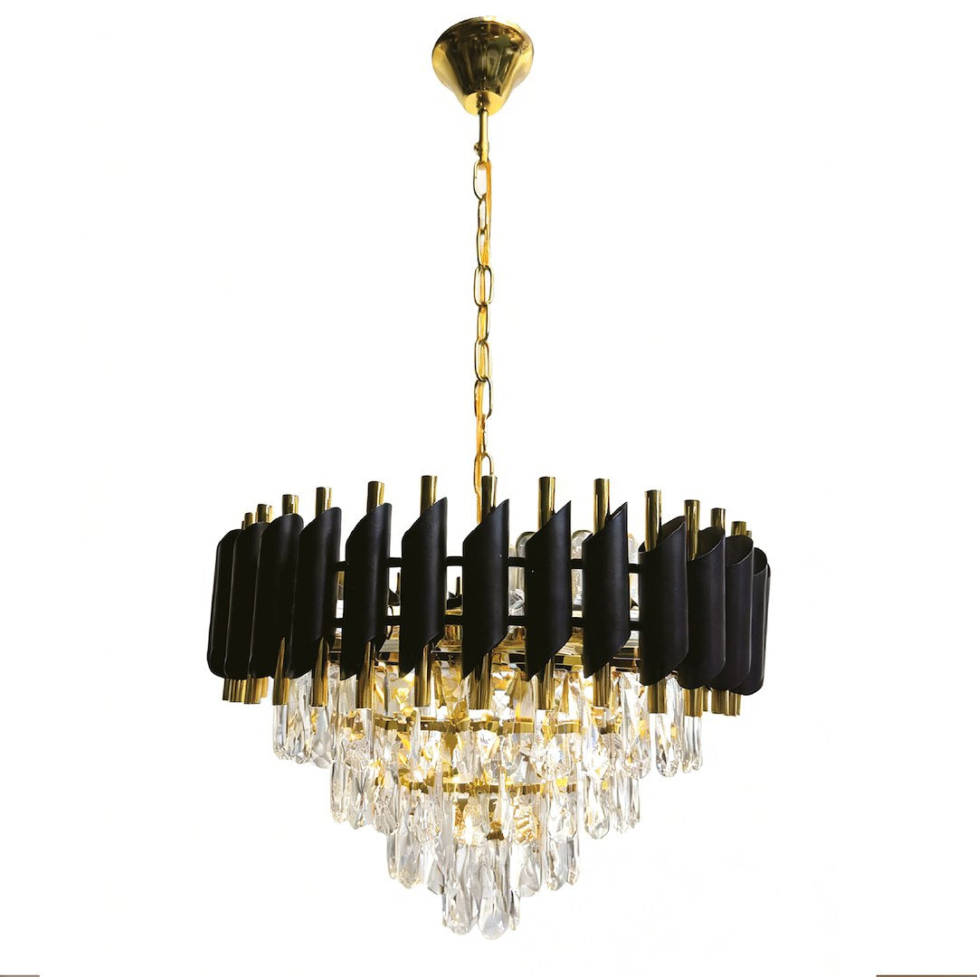 Cristal Black & Gold 7 Light Chandelier