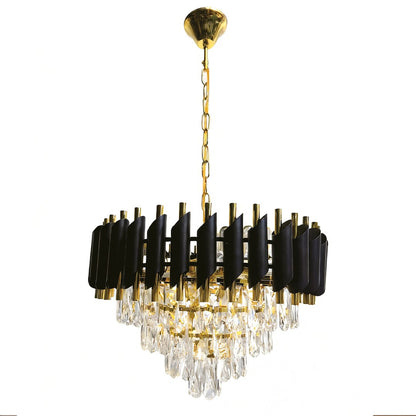 Cristal Black & Gold 7 Light Chandelier