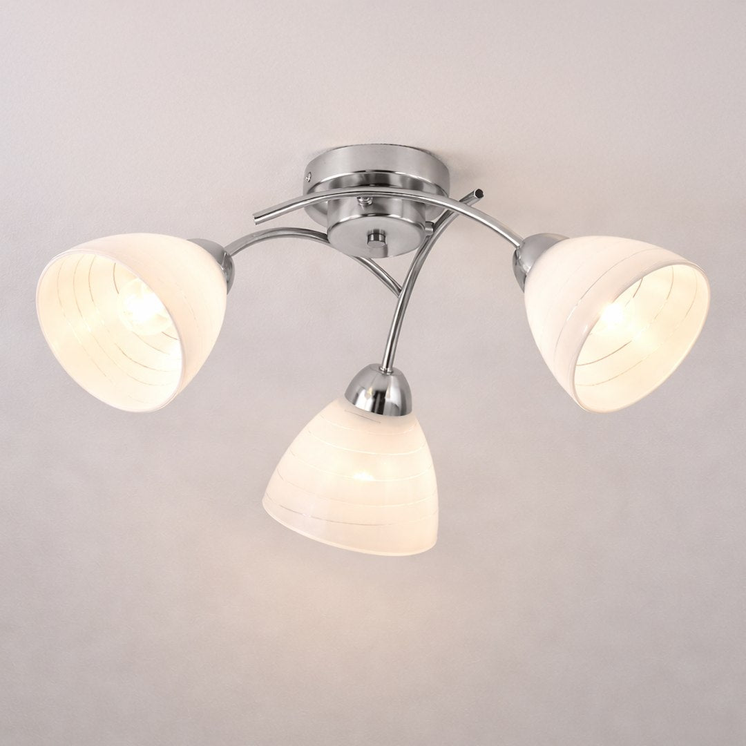 Clara Chrome 3 Light Glass Ceiling Light