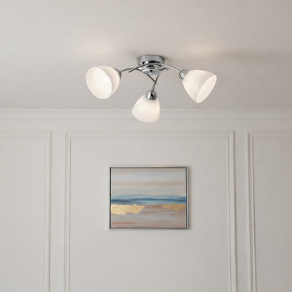 Clara Chrome 3 Light Glass Ceiling Light