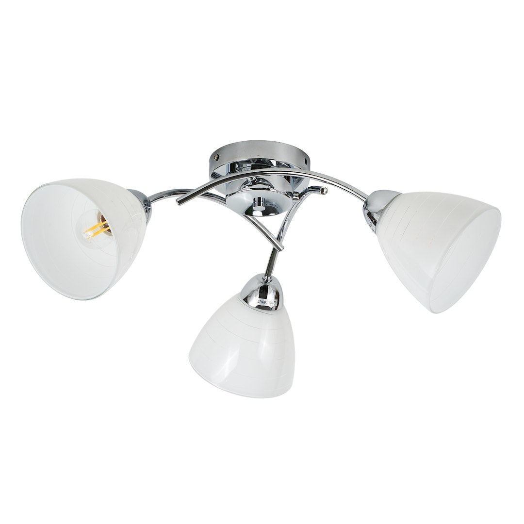 Clara Chrome 3 Light Glass Ceiling Light