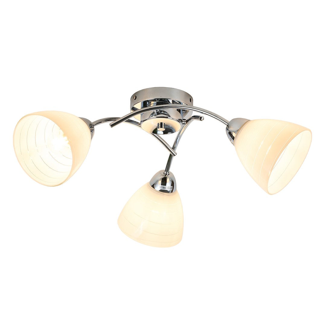 Clara Chrome 3 Light Glass Ceiling Light