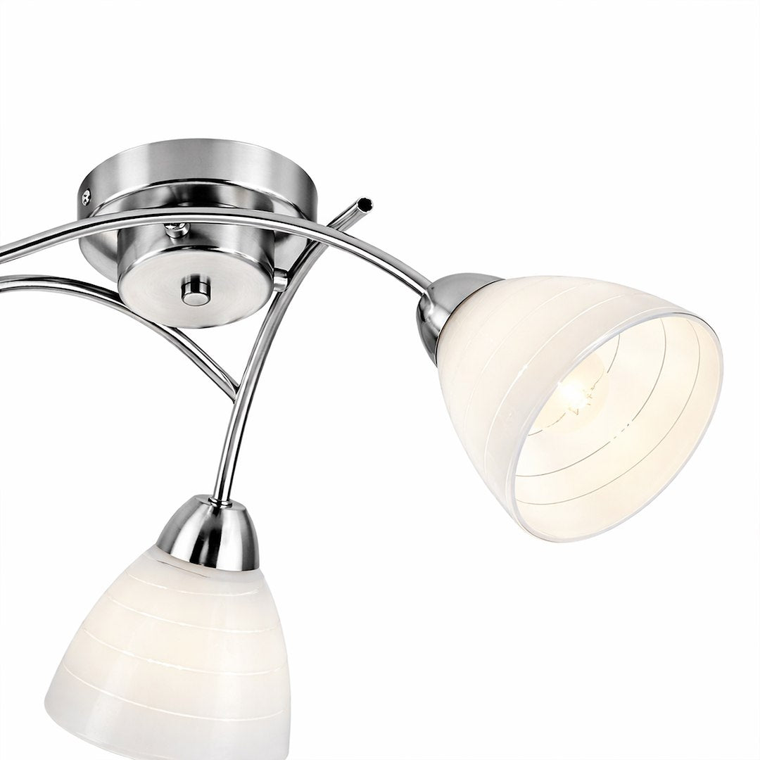 Clara Chrome 3 Light Glass Ceiling Light