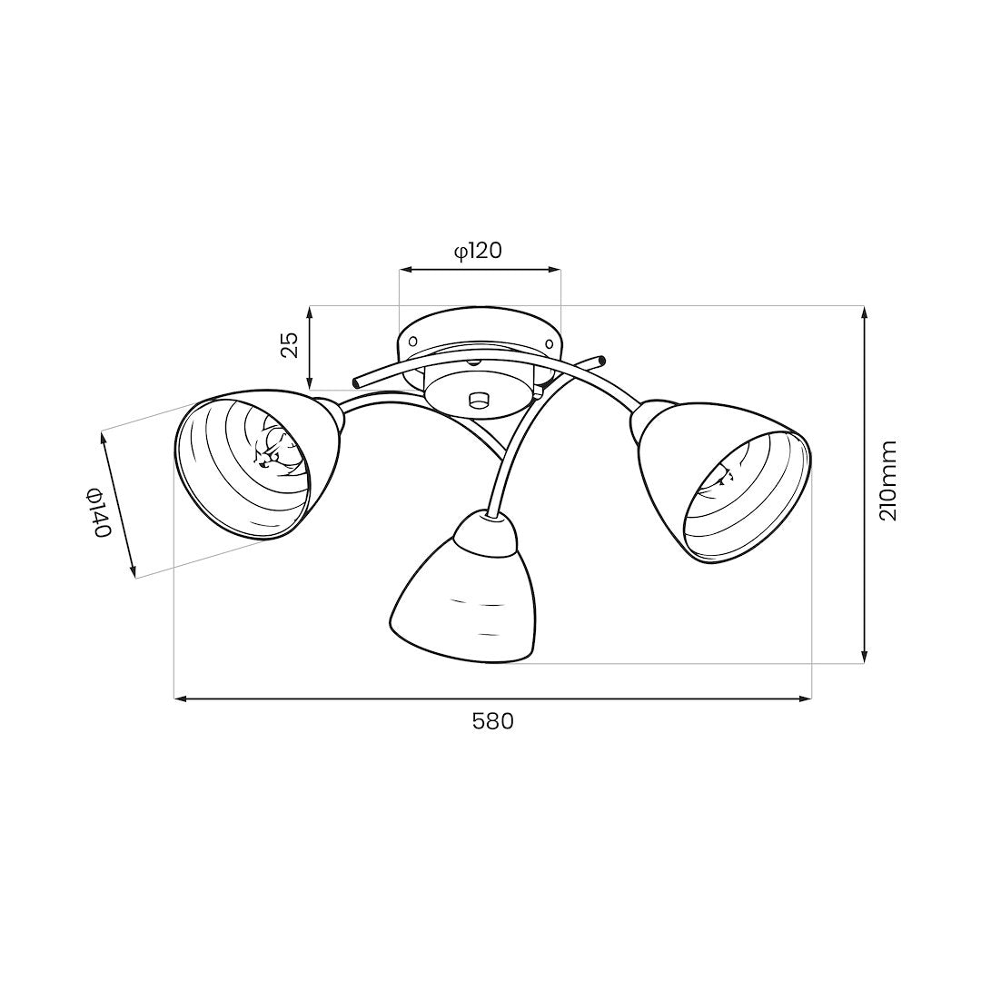 Clara Chrome 3 Light Glass Ceiling Light