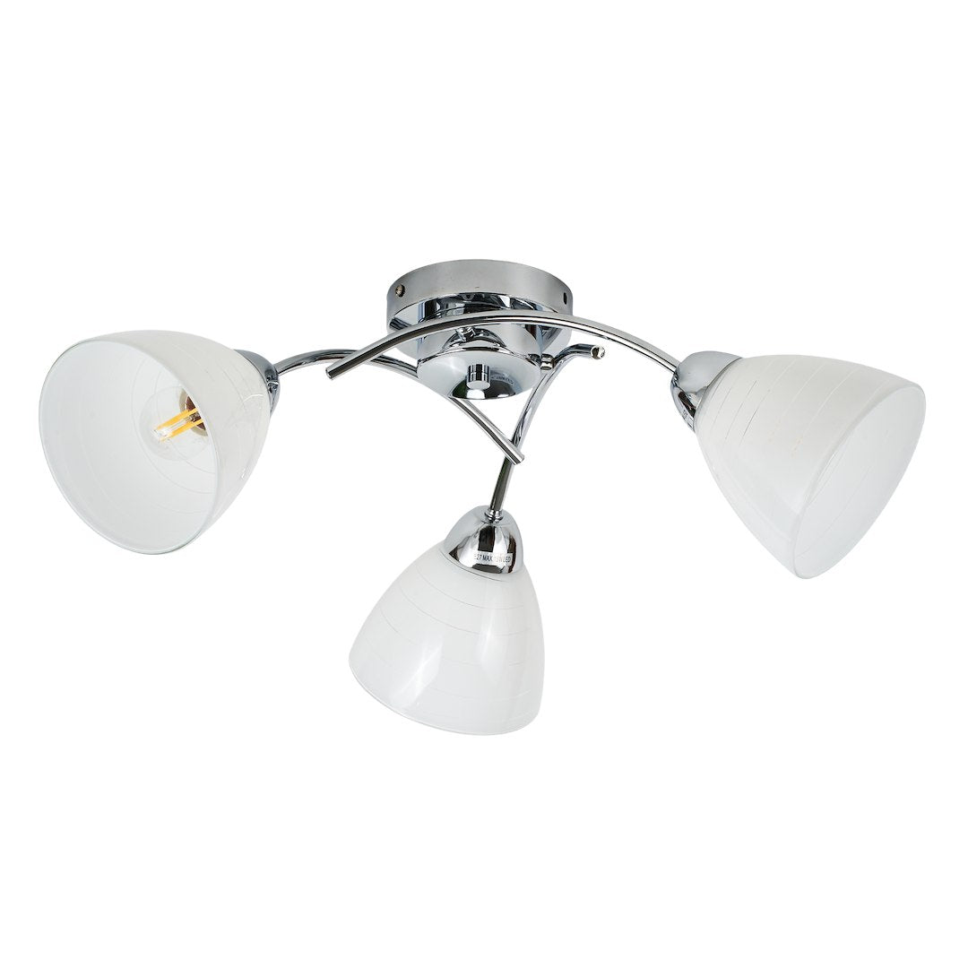 Clara Chrome 3 Light Glass Ceiling Light