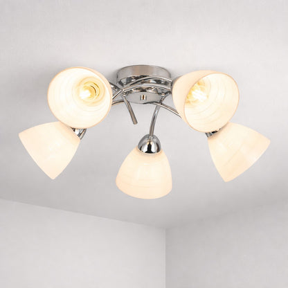 Clara Chrome 5 Light Glass Ceiling Light