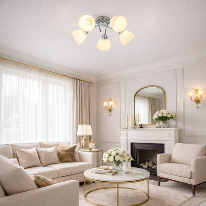 Clara Chrome 5 Light Glass Ceiling Light