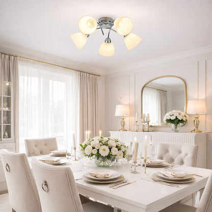 Clara Chrome 5 Light Glass Ceiling Light