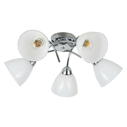 Clara Chrome 5 Light Glass Ceiling Light