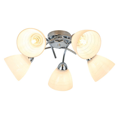Clara Chrome 5 Light Glass Ceiling Light
