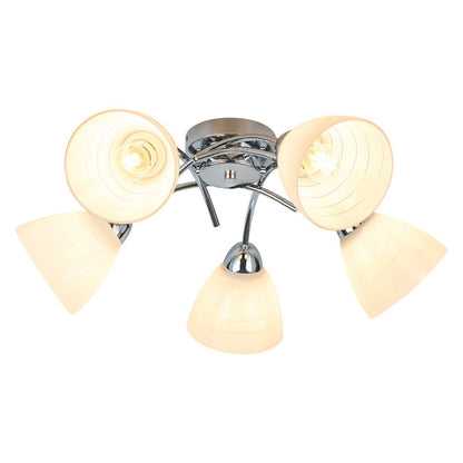 Clara Chrome 5 Light Glass Ceiling Light