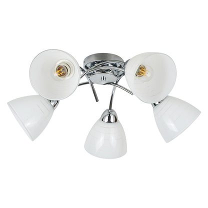 Clara Chrome 5 Light Glass Ceiling Light