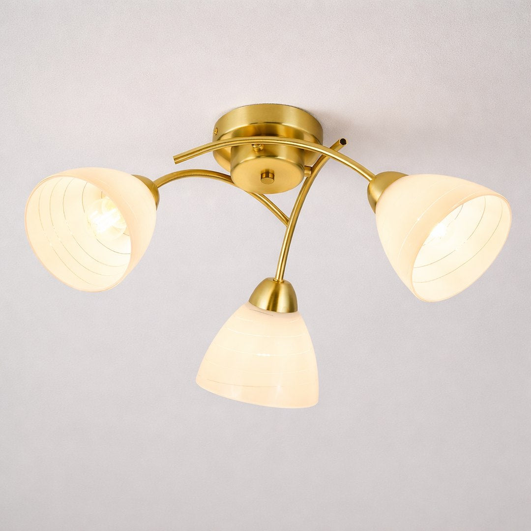 Clara Gold 3 Light Glass Ceiling Light