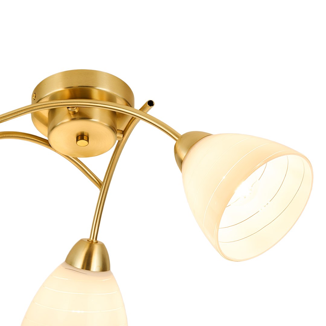 Clara Gold 3 Light Glass Ceiling Light