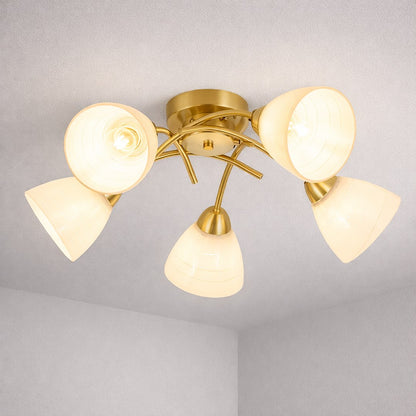 Clara Gold 5 Light Glass Ceiling Light