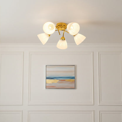 Clara Gold 5 Light Glass Ceiling Light