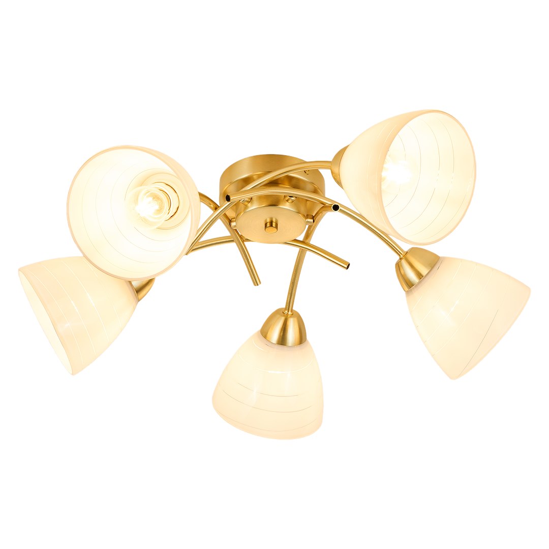 Clara Gold 5 Light Glass Ceiling Light