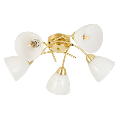 Clara Gold 5 Light Glass Ceiling Light