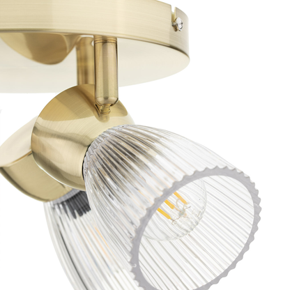 Best Gold 3 Light Round Glass Ceiling Light