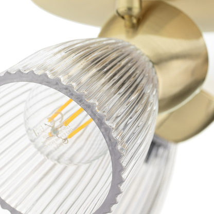 Best Gold 3 Light Round Glass Ceiling Light