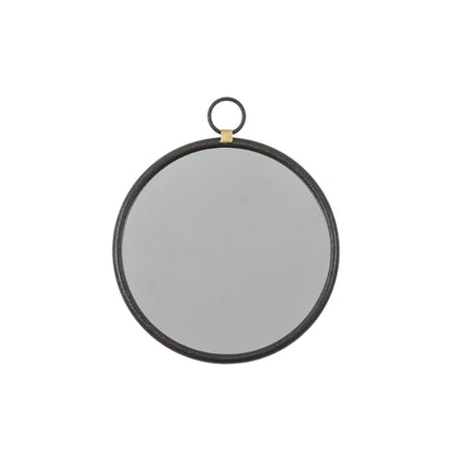 Monson Black Round Mirror 40x45cm