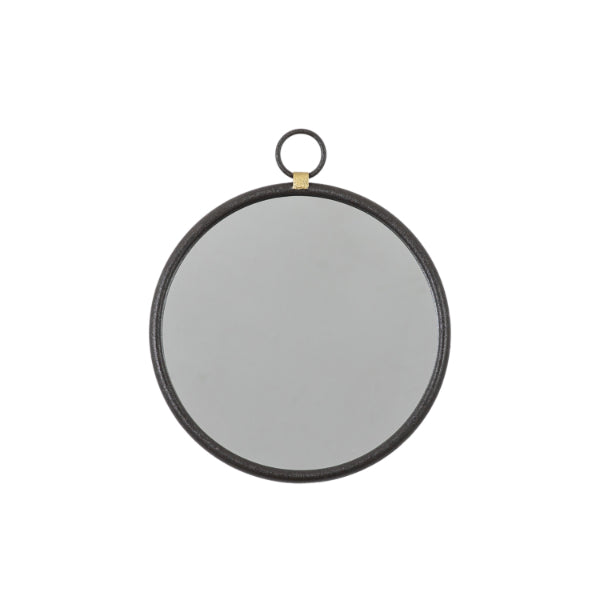 Monson Black Round Mirror 40x45cm