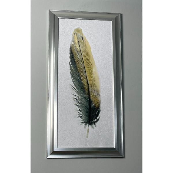 Feather 2 Gold Wall Art 70x30cm